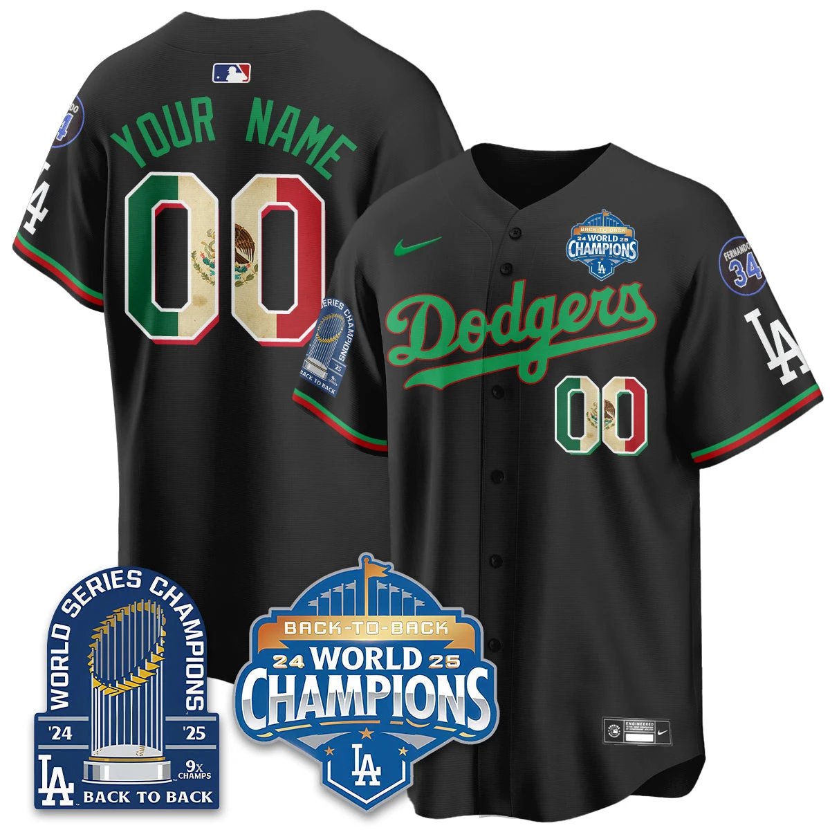 Custom LAD Mexico World Series Champions Jersey - 9x Champs - All Stitched by Hotgearco