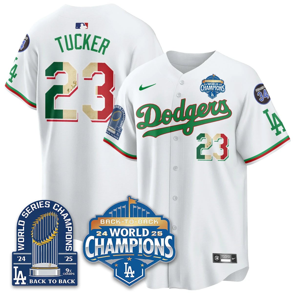 LAD Mexico World Series Champions Jersey - 9x Champs - All Stitched by Hotgearco