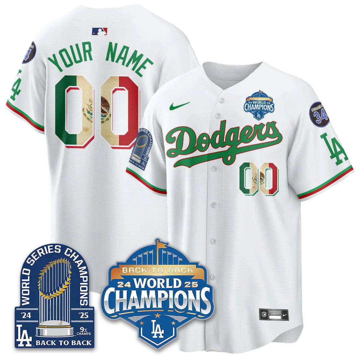 Custom LAD Mexico World Series Champions Jersey - 9x Champs - All Stitched by Hotgearco