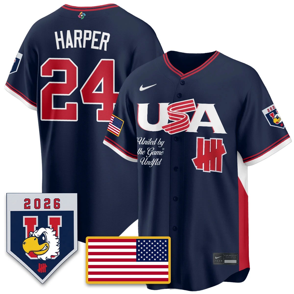 USA Baseball x Undefeated 2026 World Baseball Classic Limited Jersey - All Stitched by Hotgearco