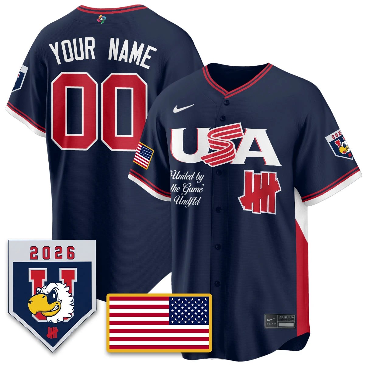 Custom USA Baseball x Undefeated 2026 World Baseball Classic Limited Jersey - All Stitched by Hotgearco