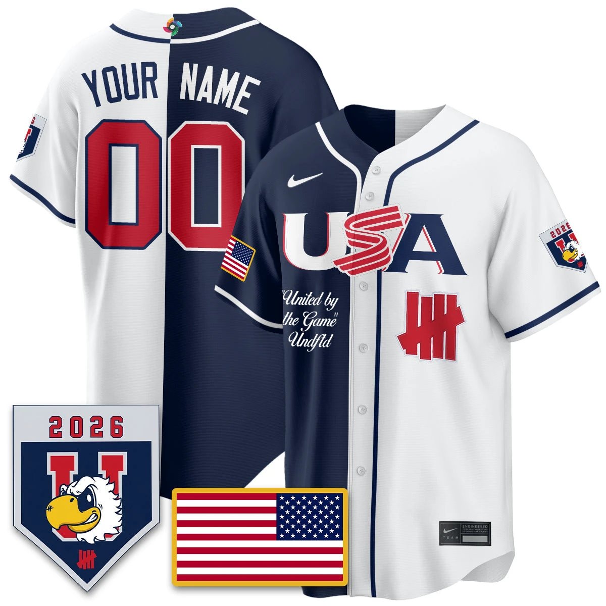 Custom USA Baseball x Undefeated 2026 World Baseball Classic Limited Jersey - All Stitched by Hotgearco