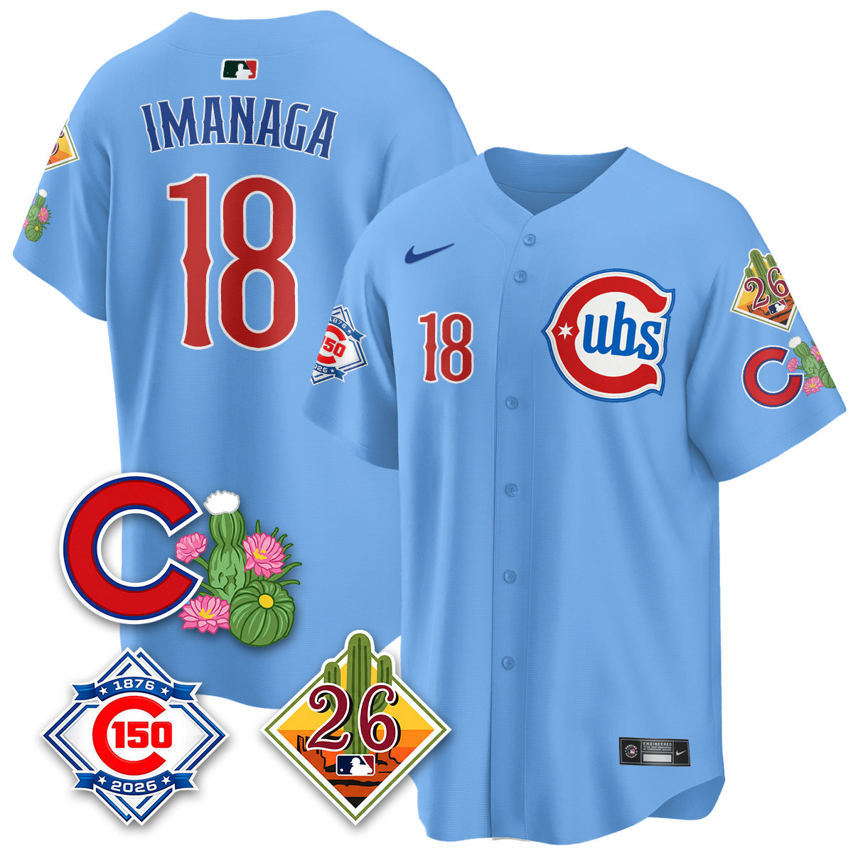 Chicago Cubs 2026 Spring Training Vapor Limited Jersey - 150th Anniversary Patch - All Stitched - Image 3