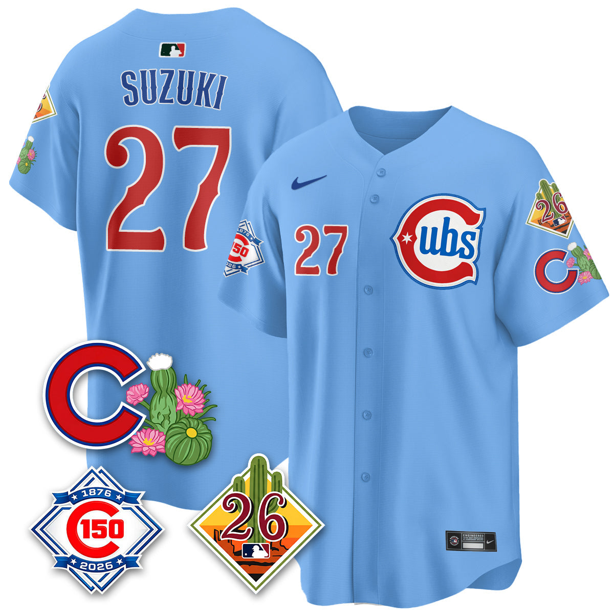 Chicago Cubs 2026 Spring Training Vapor Limited Jersey - 150th Anniversary Patch - All Stitched - Image 6