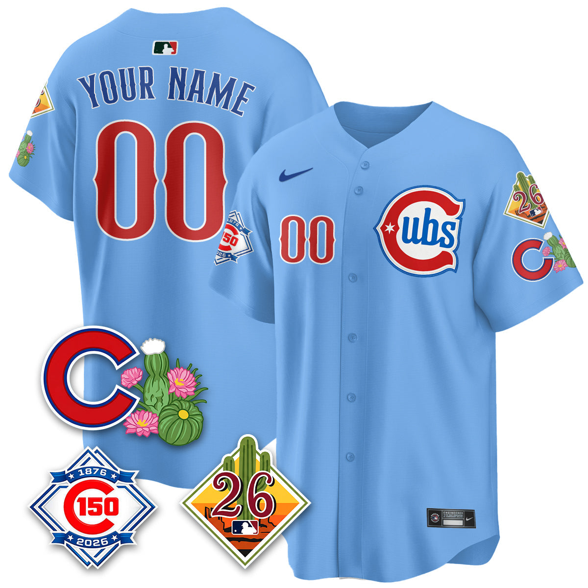 Chicago Cubs 2026 Spring Training Vapor Limited Custom Jersey - 150th Anniversary Patch - All Stitched - Image 3
