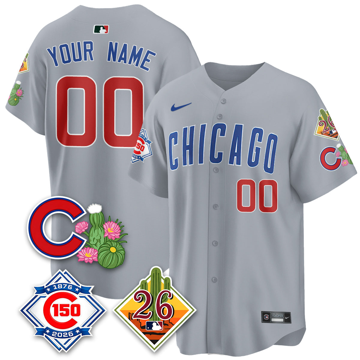 Chicago Cubs 2026 Spring Training Vapor Limited Custom Jersey - 150th Anniversary Patch - All Stitched - Image 4