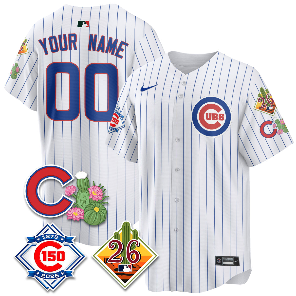 Chicago Cubs 2026 Spring Training Vapor Limited Custom Jersey - 150th Anniversary Patch - All Stitched - Image 5