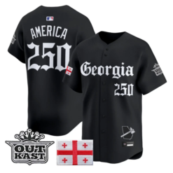 America Jersey #250 Atlanta Braves Georgia Outkast Gothic Stitched by My Store