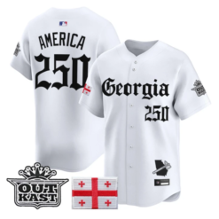 America Jersey #250 Atlanta Braves Georgia Outkast Gothic Stitched by My Store