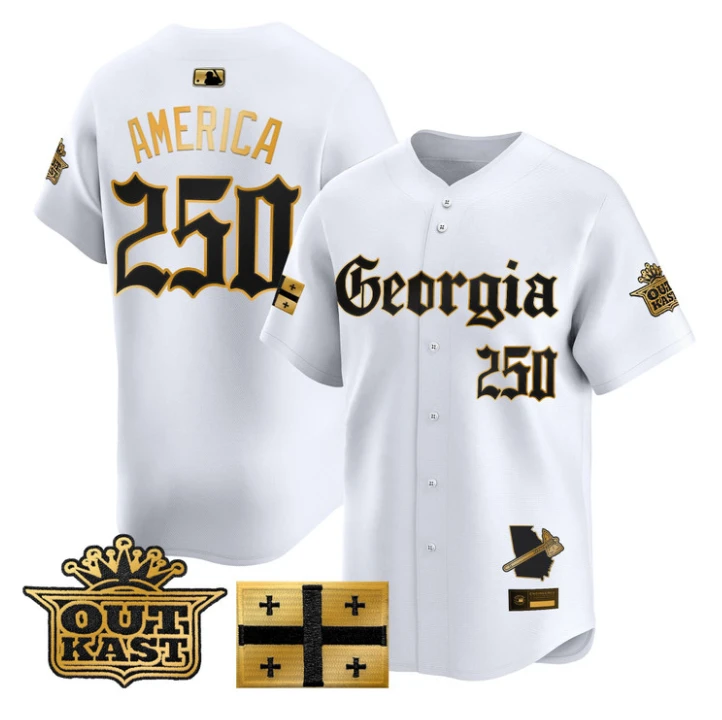 America Jersey #250 Atlanta Braves Georgia Outkast Gothic Stitched by My Store