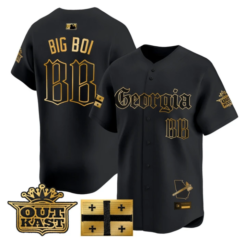 Big Boi Jersey #BB Atlanta Braves Georgia Outkast Gothic Stitched by My Store
