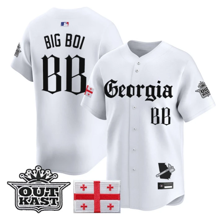 Big Boi Jersey #BB Atlanta Braves Georgia Outkast Gothic Stitched by My Store