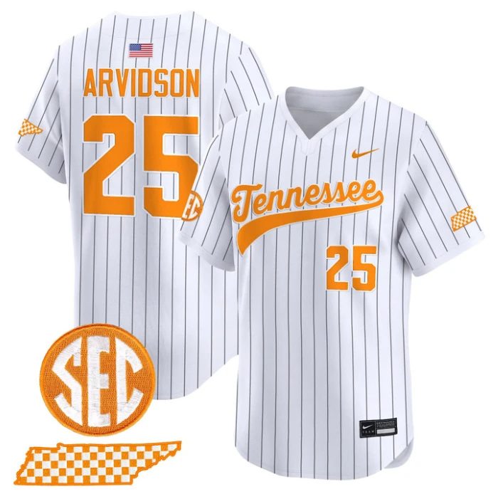 Brandon Arvidson Jersey #25 Tennessee Vols 2026 Smokey Series Stitched by My Store
