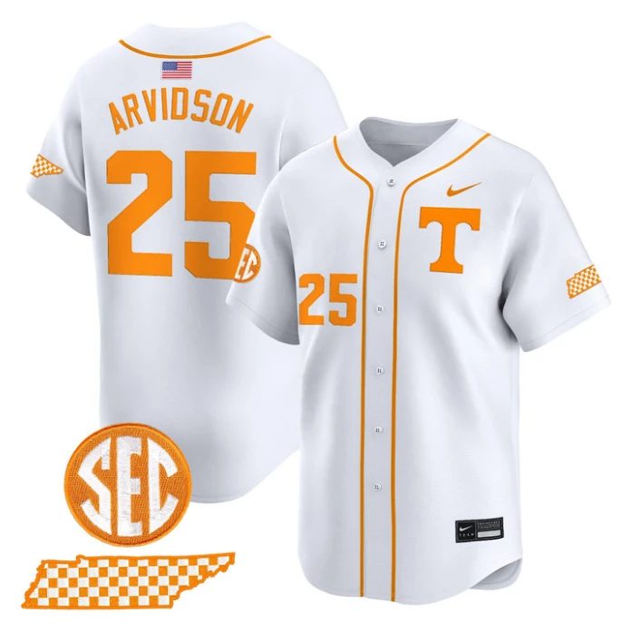 Brandon Arvidson Jersey #25 Tennessee Vols 2026 Smokey Series Stitched by My Store