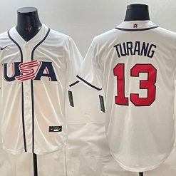 Brice Turang Jersey #13 USA Baseball 2026 World Baseball Classic Stitched White by My Store