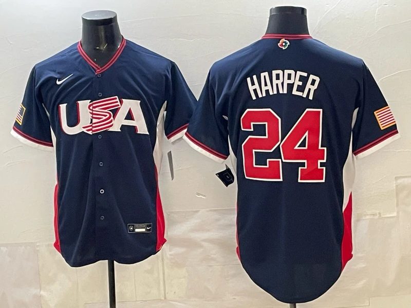 Bryce Harper Jersey #24 USA Baseball 2026 World Baseball Classic Stitched by My Store