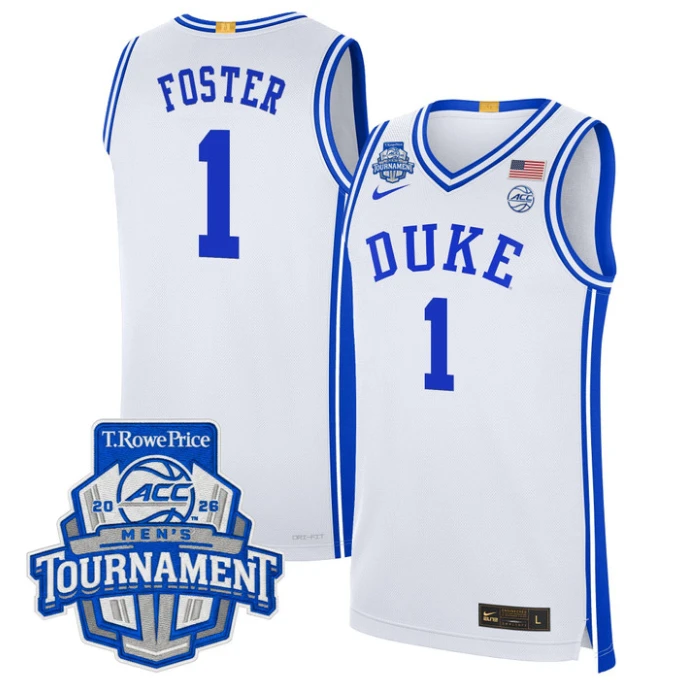 Caleb Foster Jersey #1 Duke Blue Devils 2026 ACC Tournament Stitched by My store basketball