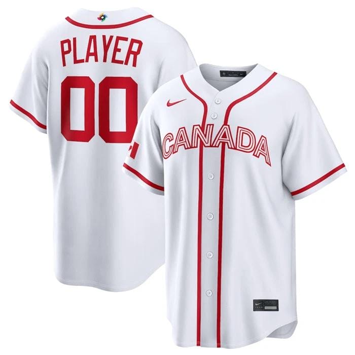 Canada Baseball Jersey Active Player Custom White 2026 World Baseball Classic Home Stadium Stitched by My Store