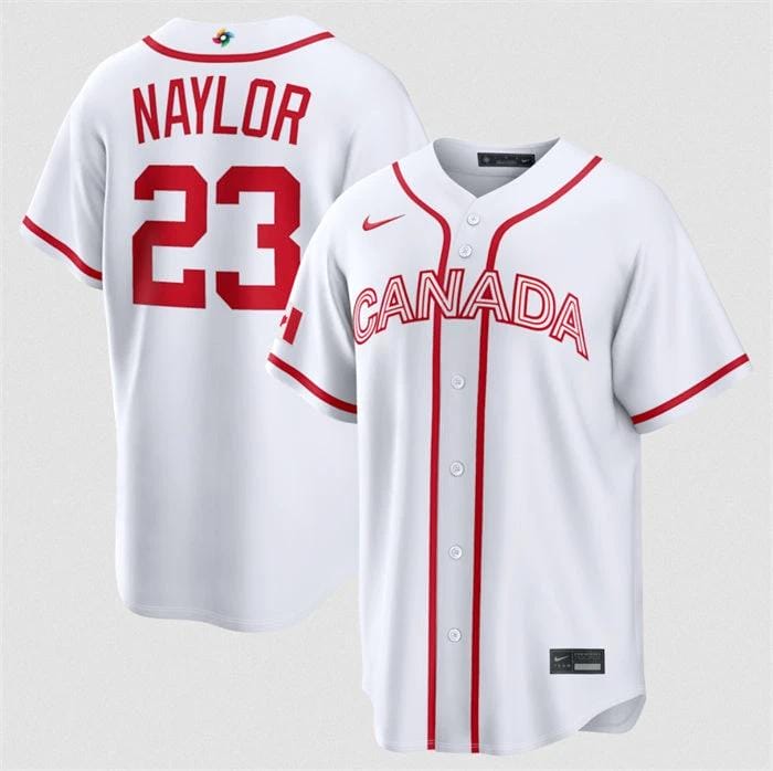 Canada Baseball #23 Bo Naylor Jersey White 2026 World Baseball Classic Home Stadium Stitched by My Store