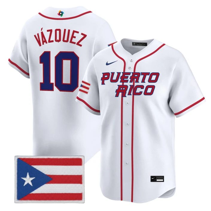 Christian Vázquez Jersey #10 Puerto Rico World Baseball 2026 Stitched by My Store
