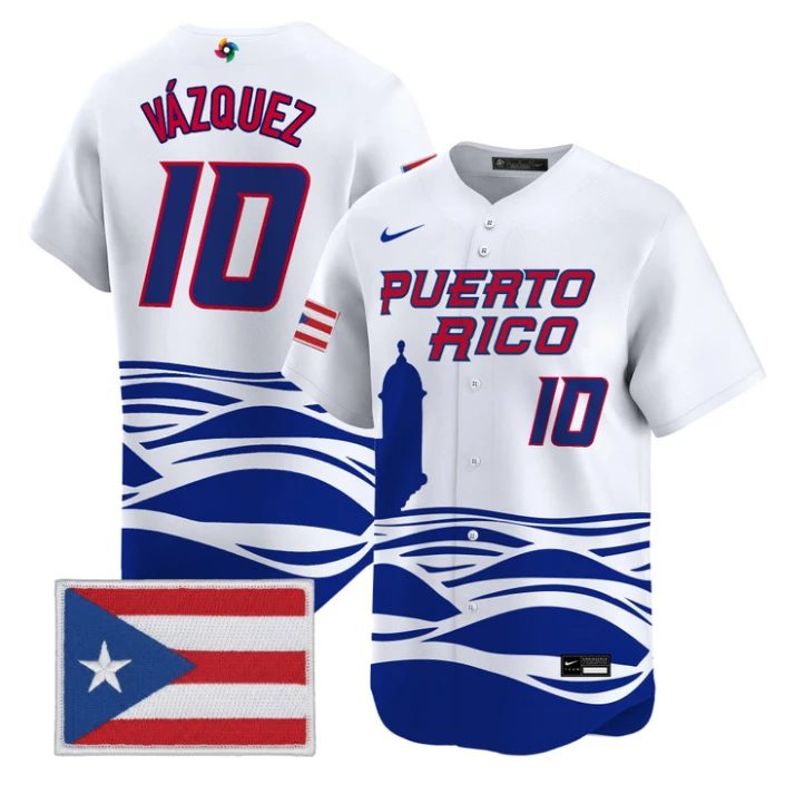 Christian Vázquez Jersey #10 Puerto Rico World Baseball 2026 Stitched by My Store
