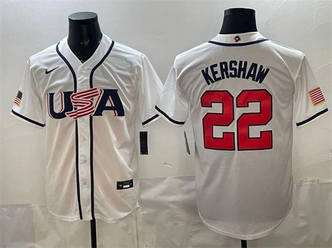 Clayton Kershaw Jersey #22 USA Baseball 2026 World Baseball Classic Stitched White by My Store