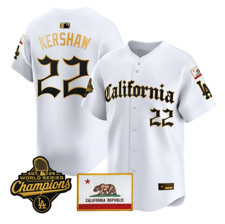 Clayton Kershaw Jersey #22 Dodgers California Gothic Edition Stitched by My Store