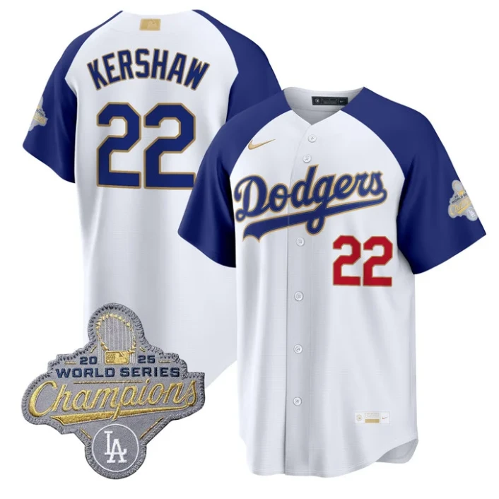 Clayton Kershaw Jersey #22 Dodgers Gold Collection Premier Stitched by My Store