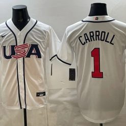 Corbin Carroll Jersey #1 USA Baseball 2026 World Baseball Classic Stitched White by My Store