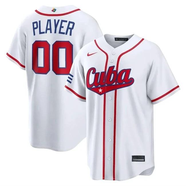 Cuba Baseball Jersey ACTIVE PLAYER Custom White 2026 World Baseball Classic Home by My Store