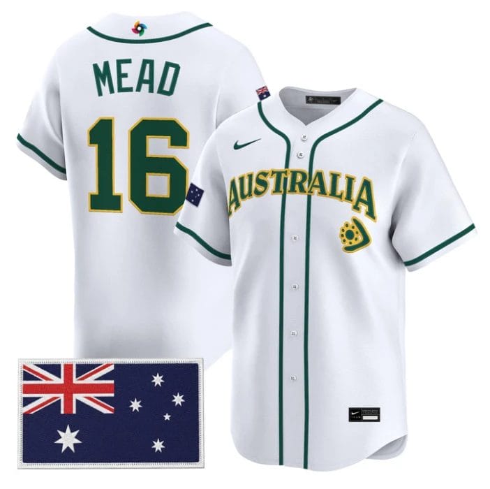Curtis Mead Jersey #16 Team Australia 2026 World Baseball Stitched by My Store