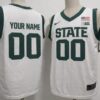 Custom Michigan State Spartans Basketball Jersey Name, Number White Stitched by My store basketball