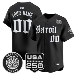 Custom Detroit Tigers Jersey Name, Number Gothic Edition Vapor Stitched by My Store