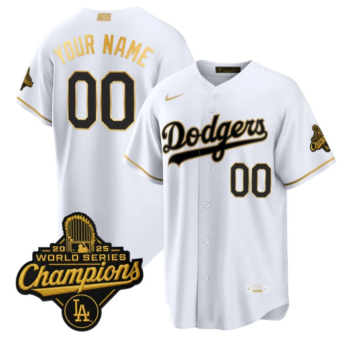 Custom Dodgers Jersey Name, Number Gold Collection Premier Stitched by My Store
