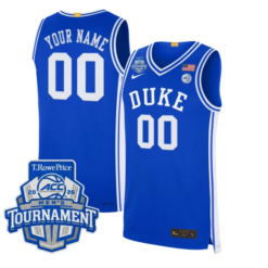 Custom Duke Blue Devils Jersey 2026 ACC Tournament Champions Stitched by My store basketball