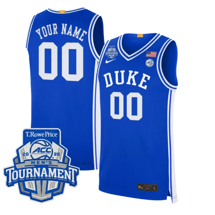 Custom Duke Blue Devils Jersey 2026 ACC Tournament Champions Stitched by My store basketball