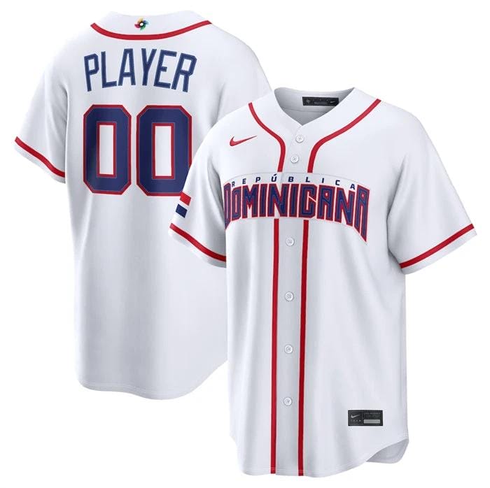 Dominican Republic Baseball Jersey Active Player Custom White 2026 World Baseball Classic Home Stadium Stitched by My Store