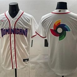 Dominican Republic Baseball Jersey Team Big Logo White 2026 World Baseball Classic Home Stadium Stitched by My Store
