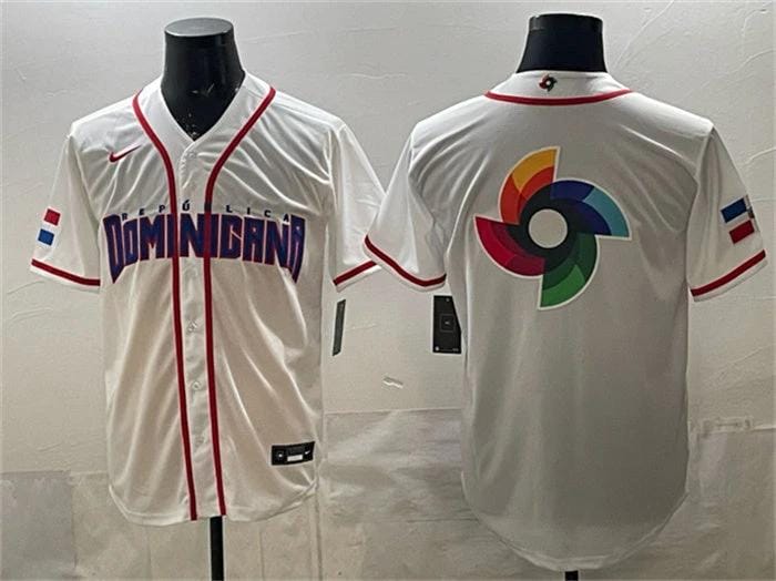 Dominican Republic Baseball Jersey Team Big Logo White 2026 World Baseball Classic Home Stadium Stitched by My Store