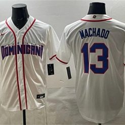 Dominican Republic Baseball #13 Manny Machado Jersey White 2026 World Baseball Classic Home Stadium Stitched by My Store