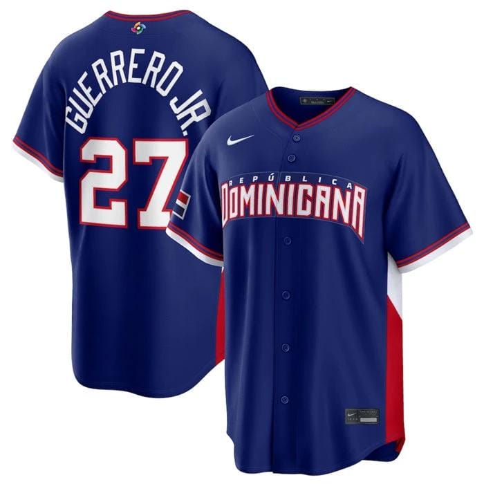 Dominican Republic Baseball #27 Vladimir Guerrero Jr. Jersey Navy 2026 World Baseball Classic Road Stadium Stitched by My Store