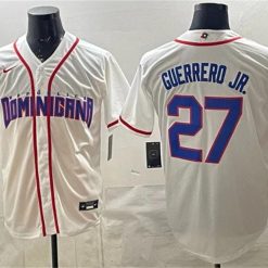 Dominican Republic Baseball #27 Vladimir Guerrero Jr. Jersey White 2026 World Baseball Classic Home Stadium Stitched by My Store