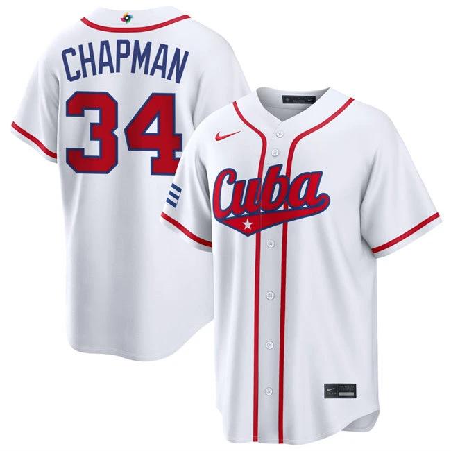 Emmanuel Chapman Jersey #34 Cuba Team 2026 World Baseball Classic White by My Store