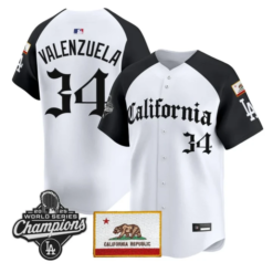 Fernando Valenzuela Jersey #34 Dodgers California Gothic Edition Stitched by My Store