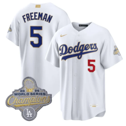Freddie Freeman Jersey #5 Dodgers Gold Collection Premier Stitched by My Store