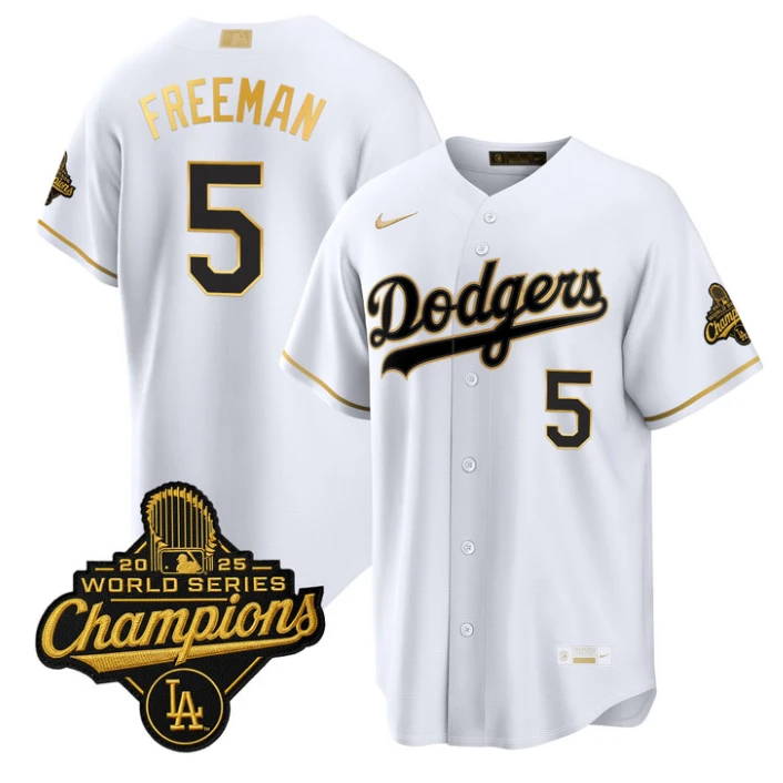 Freddie Freeman Jersey #5 Dodgers Gold Collection Premier Stitched by My Store