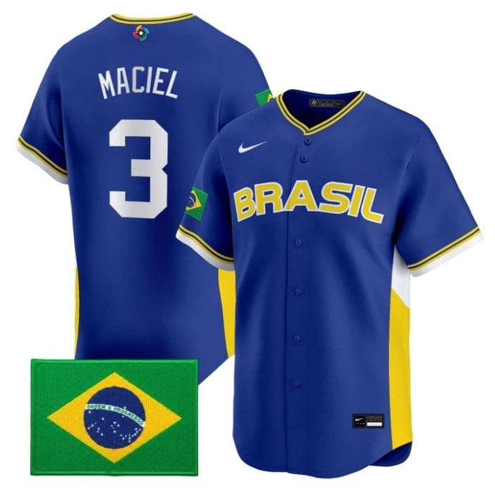 Gabriel Maciel Jersey #3 Team Brazil 2026 World Baseball Stitched by My Store