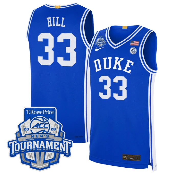Grant Hill Jersey #33 Duke Blue Devils 2026 ACC Tournament Stitched by My store basketball