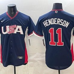 Gunnar Henderson Jersey #11 USA Baseball 2026 World Baseball Stitched Navy by My Store