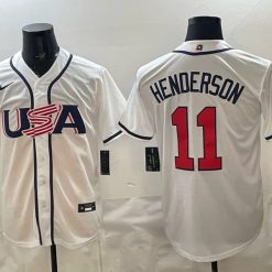 Gunnar Henderson Jersey #11 USA Baseball 2026 World Baseball Stitched White by My Store